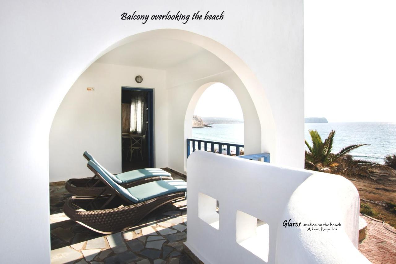 Apartamento Glaros Luxury Studio On The Beach Arkasa Exterior foto