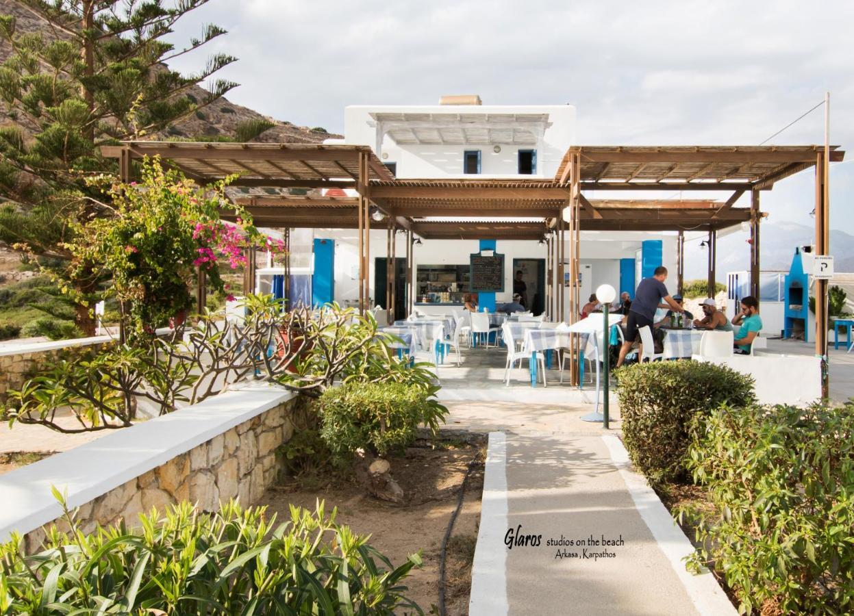 Apartamento Glaros Luxury Studio On The Beach Arkasa Exterior foto