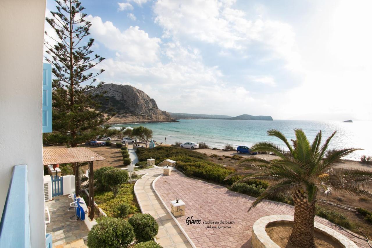 Apartamento Glaros Luxury Studio On The Beach Arkasa Exterior foto