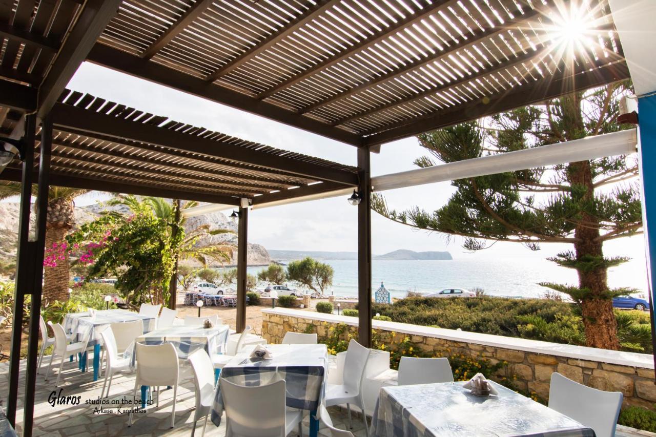Apartamento Glaros Luxury Studio On The Beach Arkasa Exterior foto