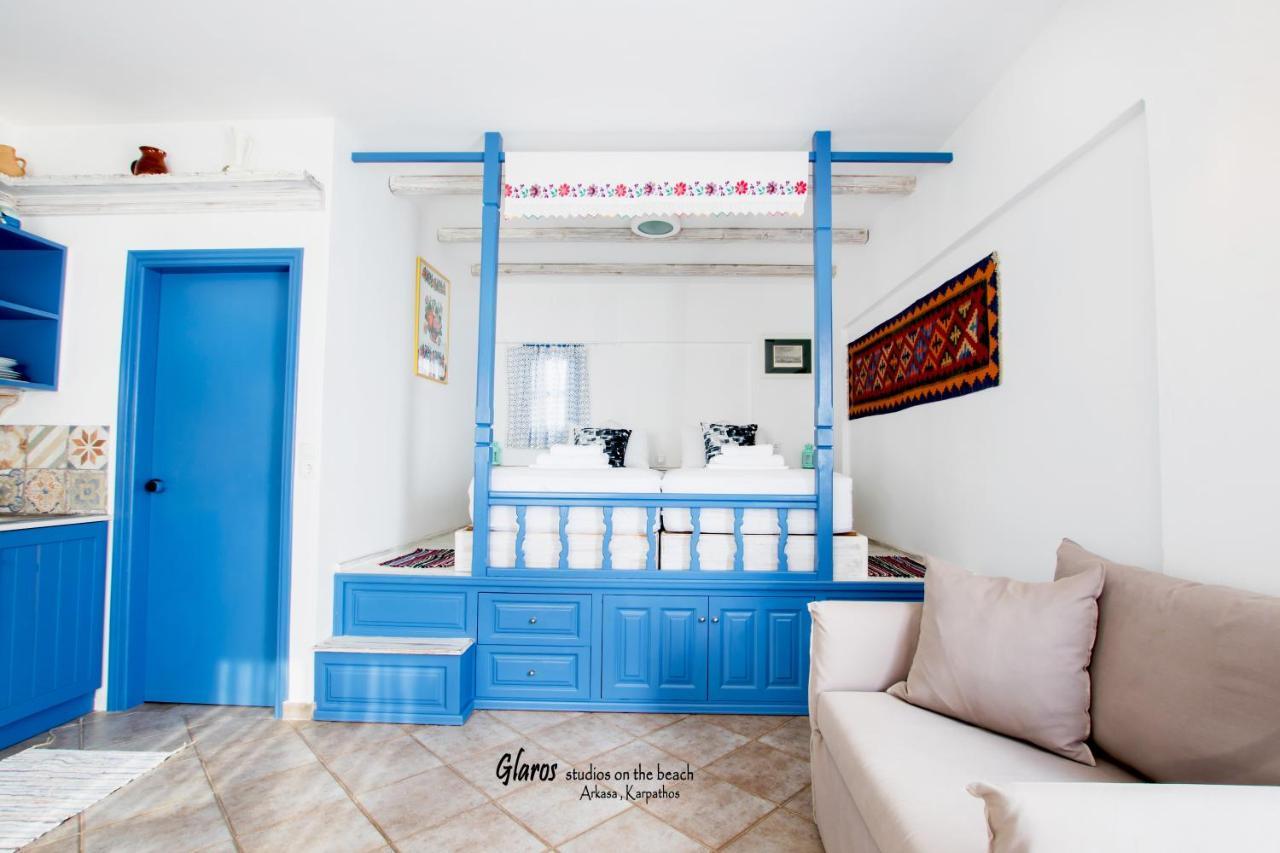 Apartamento Glaros Luxury Studio On The Beach Arkasa Exterior foto